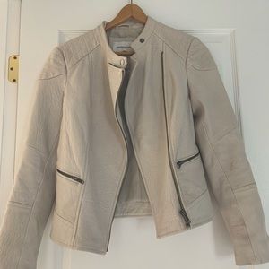 Cupcakes & Cashmere Ivory Leather Jacket